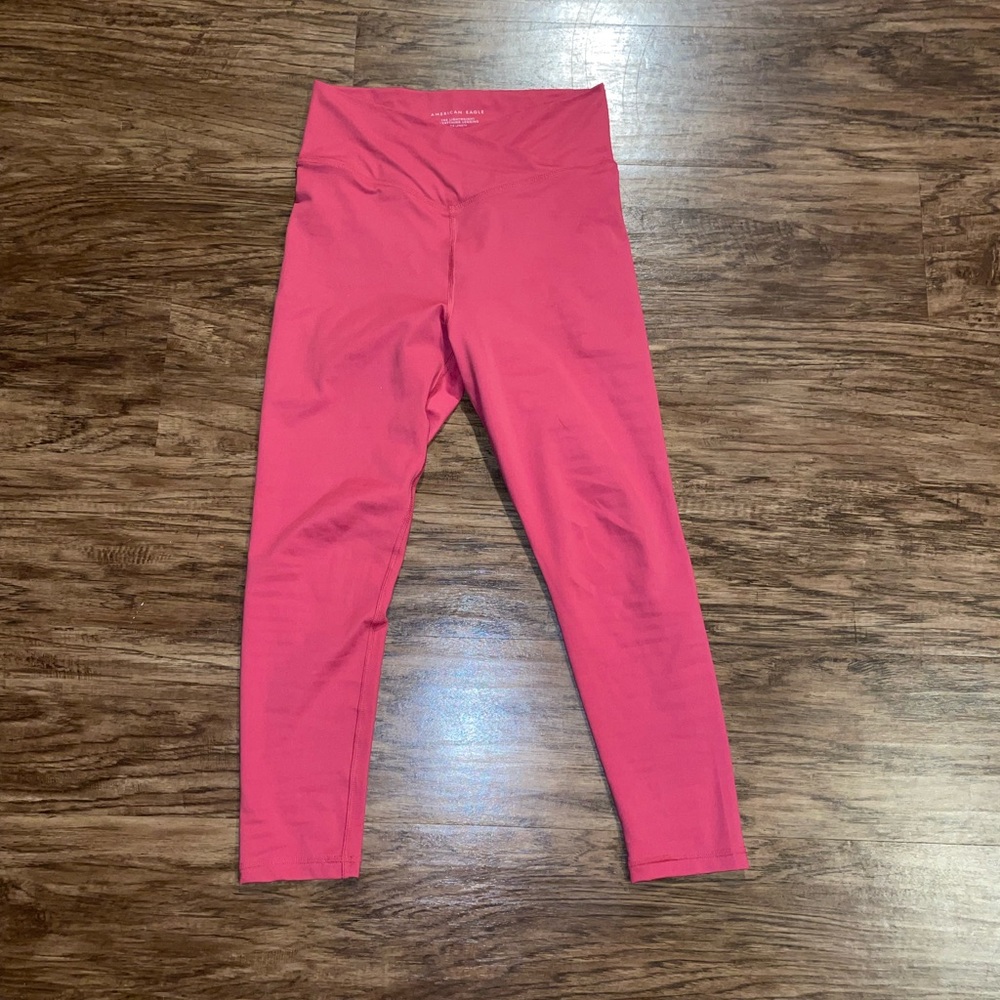 American Eagle pink cross over leggings